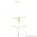 Double Halter Scales Bikini and G-String Thong Set Neon Green B07BTKXLFB
